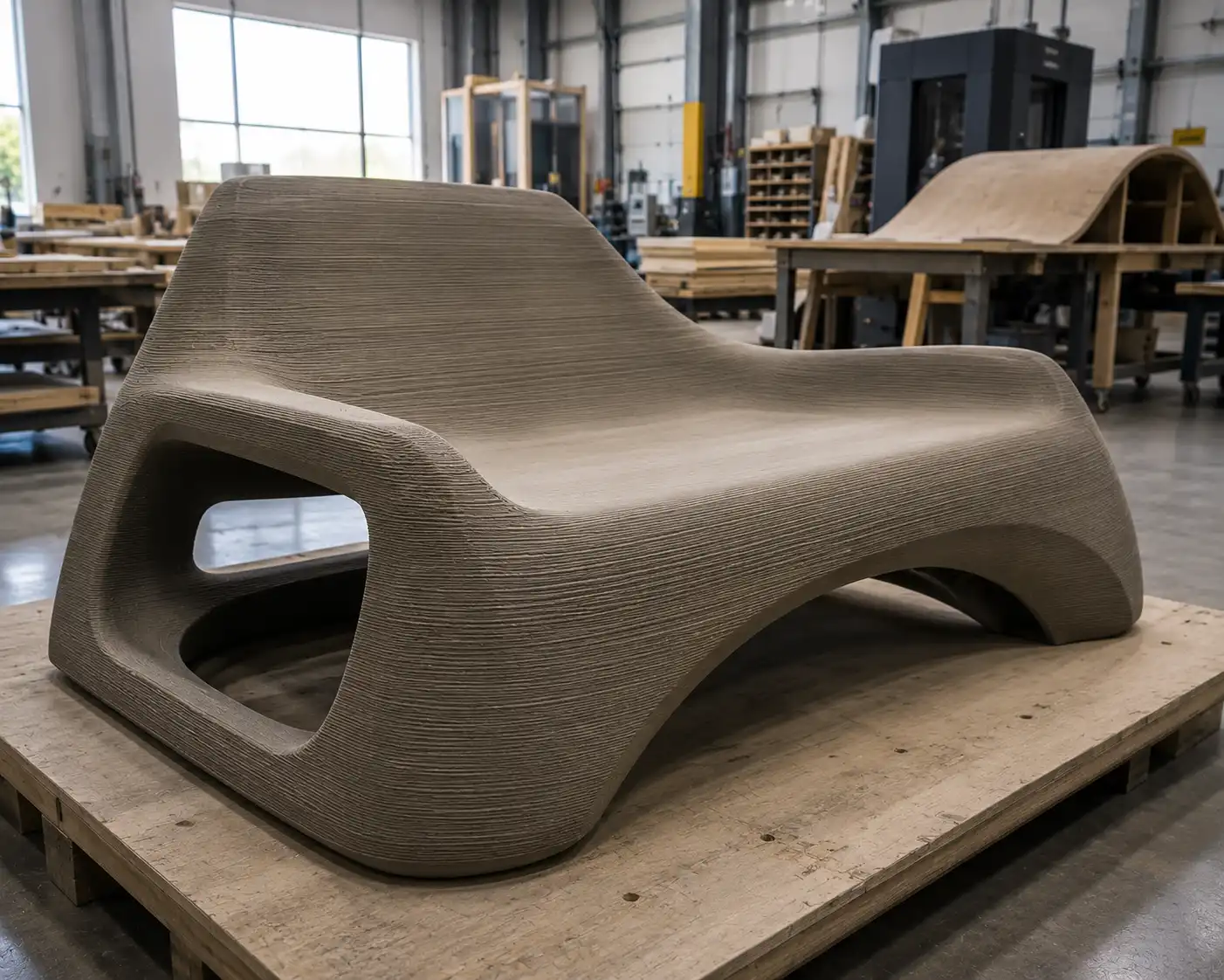 Furniture molds and prototypes manufactured with GF1000 pellet 3D printer