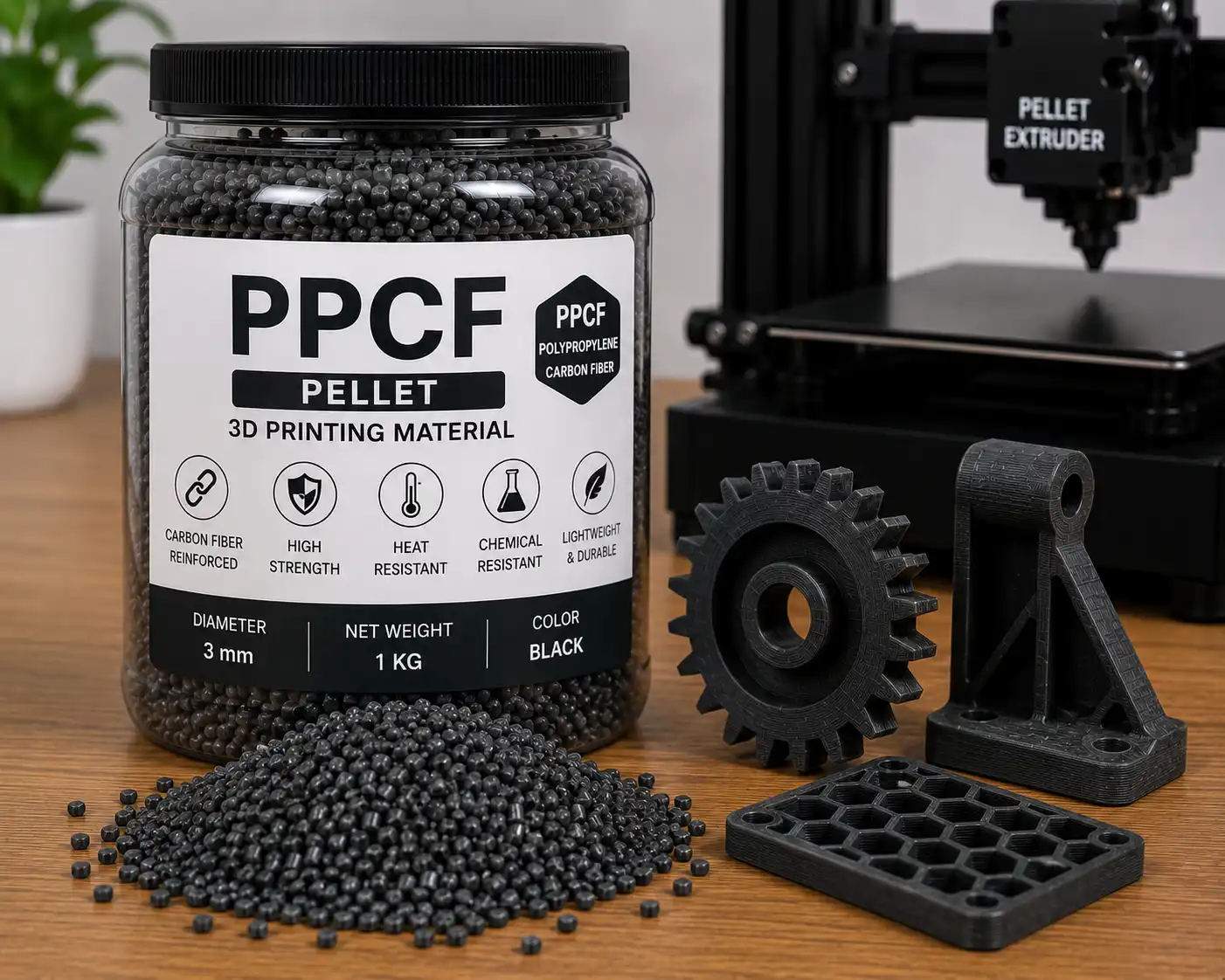 PPCF carbon fiber-reinforced polypropylene pellet